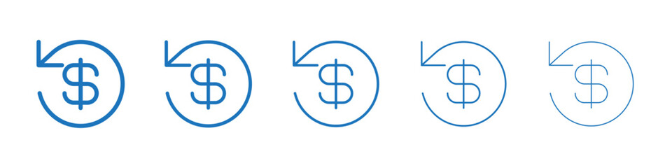 Refund icon Symbol collection thin outline set