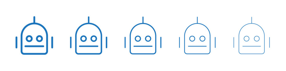 Robot icon Symbol collection thin outline set