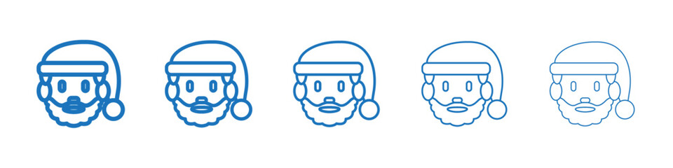 Santa Claus icon Symbol collection thin outline set