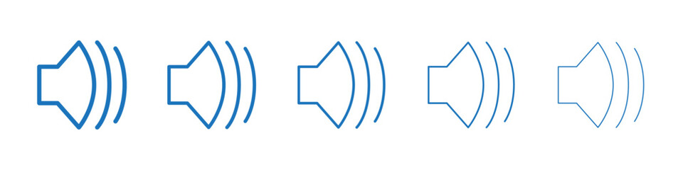 Speaker icon Symbol collection thin outline set