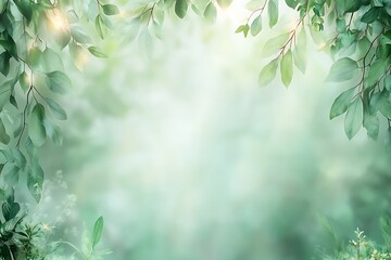Abstract background texture of lush green leaves nature scene soft focus atmosphere