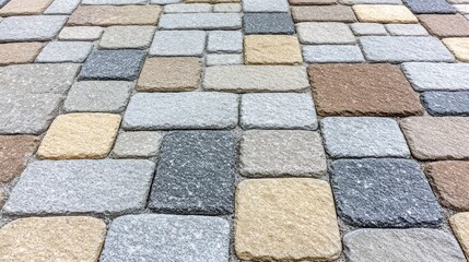 Fototapeta premium Close-up View of Textured Paving Stones in Urban Setting