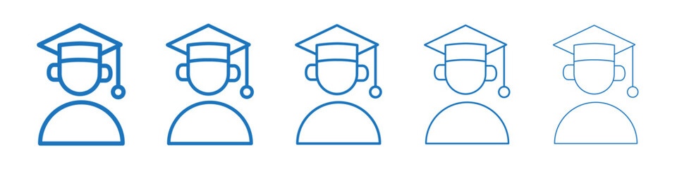 Student icon Symbol collection thin outline set