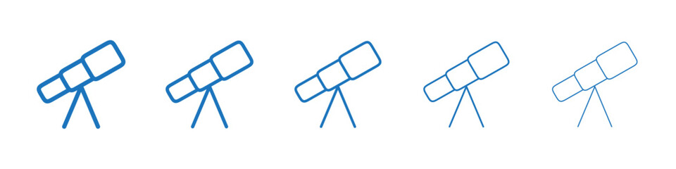 Telescope icon Symbol collection thin outline set