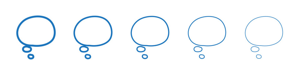 Think bubble icon Symbol collection thin outline set