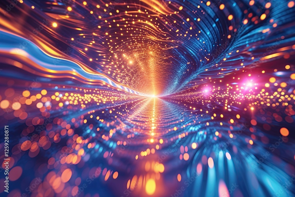 Poster dynamic surreal light wave texture with bokeh and artistic lens flare for bold photo overlays
