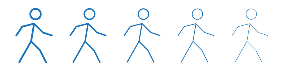 Walk icon Symbol collection thin outline set