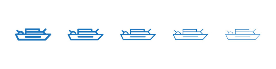 Warship icon Symbol collection thin outline set © Devayat