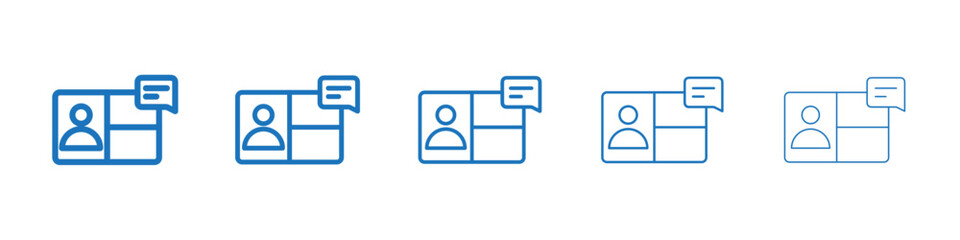 Webinar icon Symbol collection thin outline set