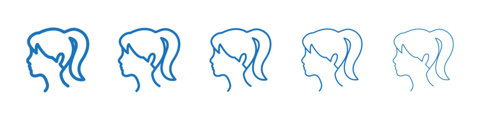 Obraz premium Woman icon Symbol collection thin outline set