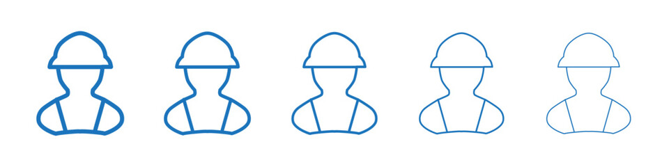 Worker icon Symbol collection thin outline set