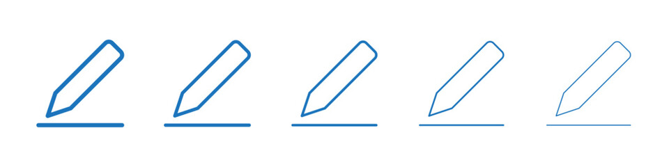 Writing icon Symbol collection thin outline set