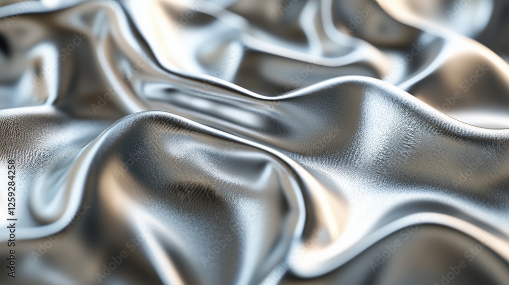 Poster 3d rendering of a shiny fabric. abstract abstract background with a sand castle. texture of metallic