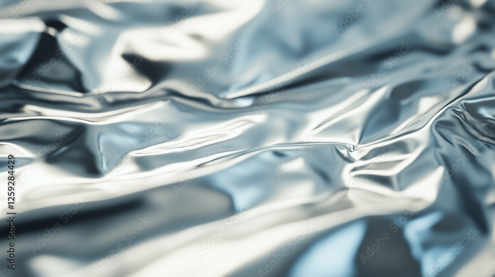 Poster 3d rendering of a shiny fabric. abstract abstract background with a sand castle. texture of metallic