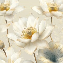 Elegant Lotus Flowers in Soft Pastel Tones for Serene Decor