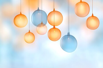 Hanging globes in abstract background soft texture creative space gathered light