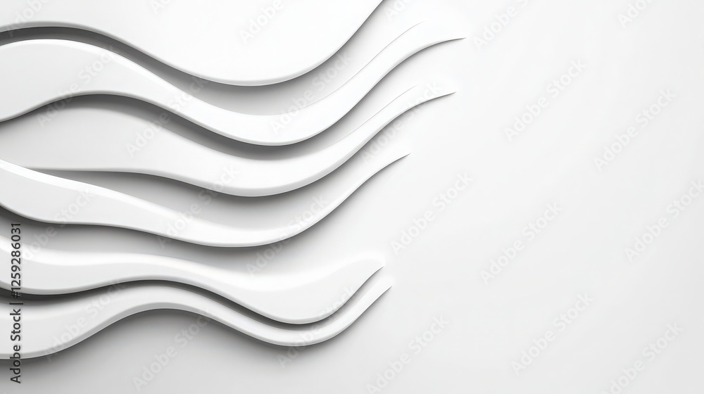 Aufkleber abstract white waves on a minimalistic background for design use