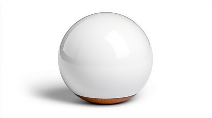 Contemporary White Sphere Lamp with Wooden Base for Modern Interiors