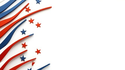 Fototapeta premium Patriotic Red White and Blue Abstract Stars Background