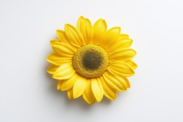 Fototapeta premium Yellow Artificial Sunflower on White Background