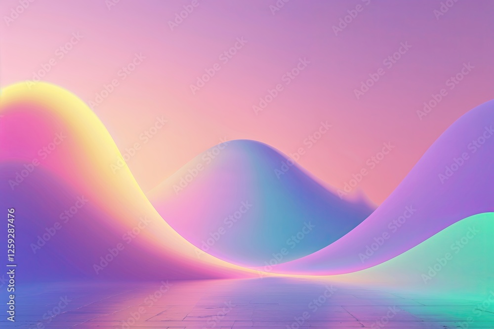 Aufkleber ethereal gradient background with playful blur and texture in retro 80s and 90s style