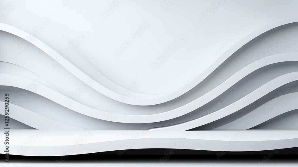 Poster abstract white background with wave shapes in modern design style