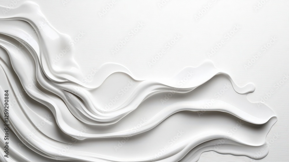 Poster flowing white texture abstract design on smooth background