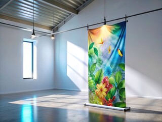 3D Banner Design Photography: Realistic Mockup, Studio Shot, Product Presentation