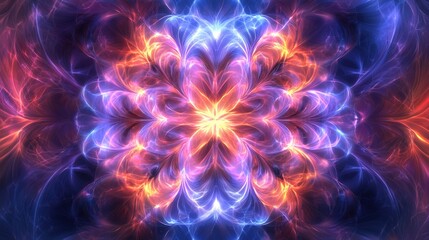 Abstract Fire and Ice Fractal Art  Energy  Light  and Color