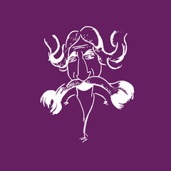 men outline outline cartoon charecter with long mustache