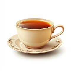 Fototapeta premium Aromatic Tea in Elegant Cup and Saucer: A Still Life of Warmth and Comfort