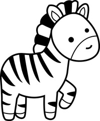 cute zebra animal cartoon ,clipart, doodle, Hand drawn style ,png ,illustration	