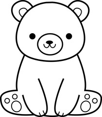 cute bear animal cartoon ,clipart, doodle, Hand drawn style ,png ,illustration	