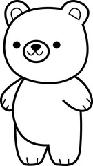 cute bear animal cartoon ,clipart, doodle, Hand drawn style ,png ,illustration	