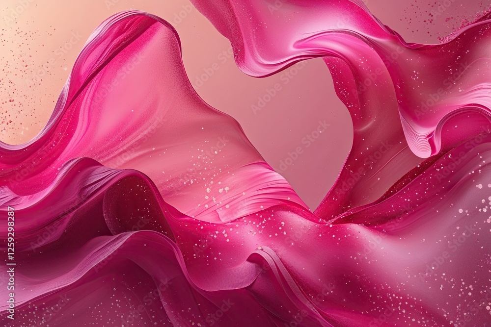 Poster vibrant raspberry pink gradient background with textured flecks and soft peach tones