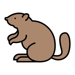 Beaver icon lineal color