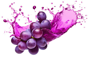 fresh grapes in water splash