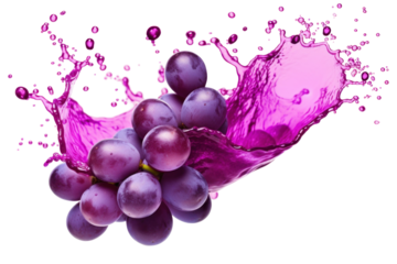 fresh grapes in water splash