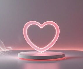 Elegant heart shaped blank podium perfect for romantic & luxury displays