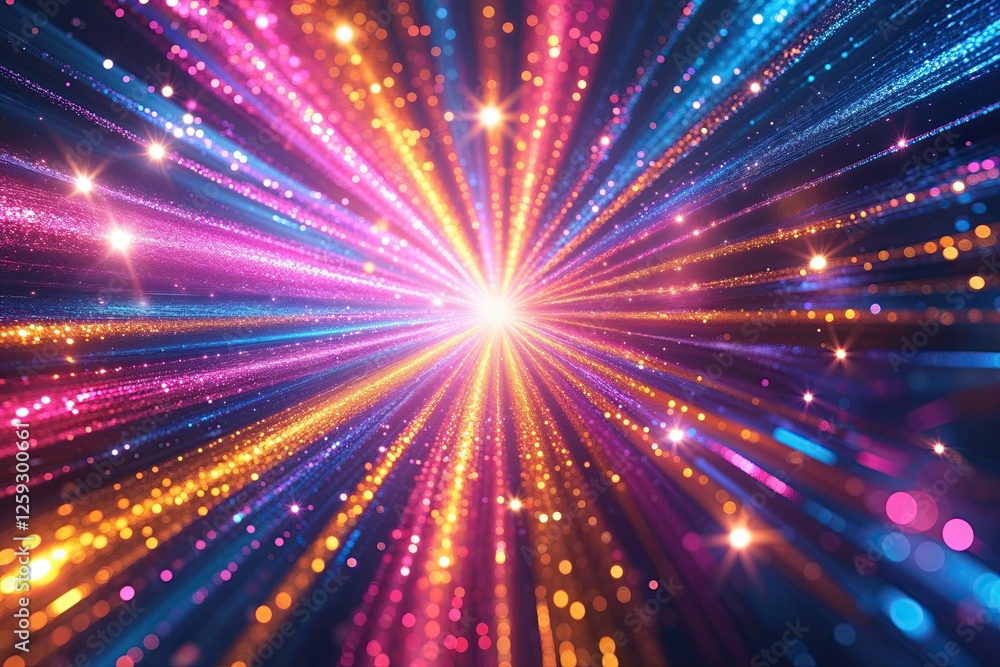 Poster vibrant color burst overlay effect with radiant glow and dynamic texture effects