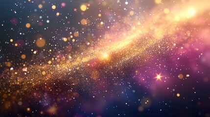 Obraz premium Sparkling galaxy, cosmic dust, vibrant colors, background design