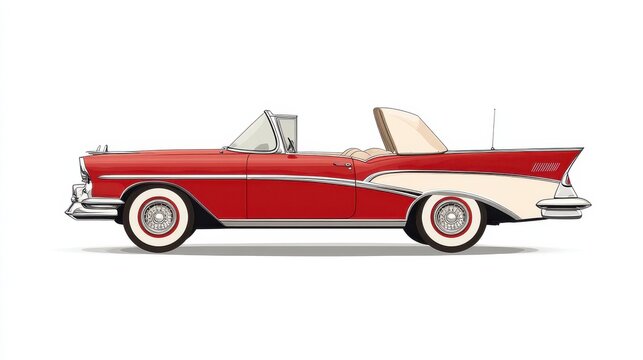 Classic Red Convertible Car with Vintage Style and Elegant Design