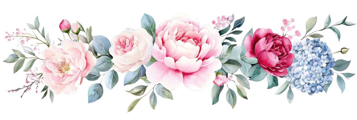 Watercolor flower illustration on a white background 