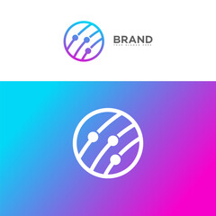 Abstract Technology Logo Design Global Network Connections Branding
