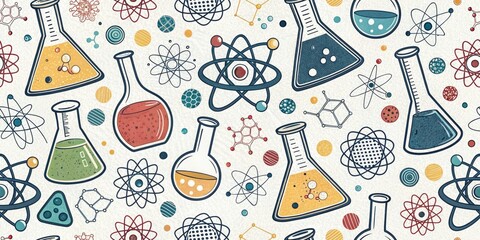 Abstract Chemistry Elements Pattern, Science Background, Molecular Structure, Graphic Design, Chemical Formula, Atomic Design,  Science 