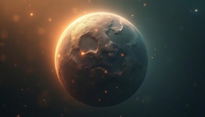 Naklejka premium Cosmic Planet: A Breathtaking View of an Extraterrestrial World