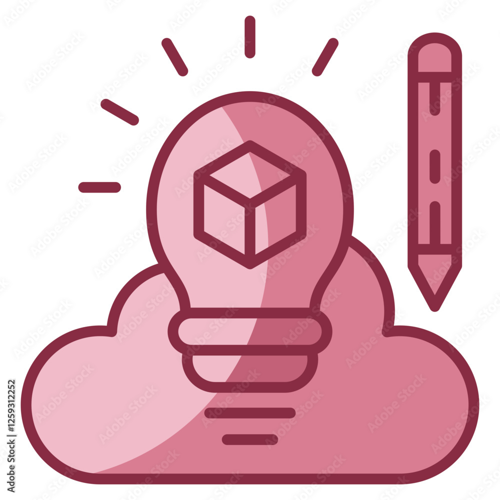 Poster idea bulb icon element for design