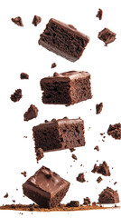 flying brownies isolated on transparent white background, clipping path