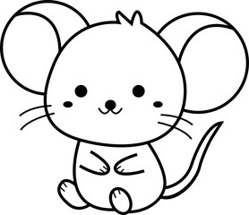 cute mouse animal cartoon ,clipart, doodle, Hand drawn style ,png ,illustration	