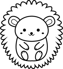 cute hedgehog animal cartoon ,clipart, doodle, Hand drawn style ,png ,illustration	